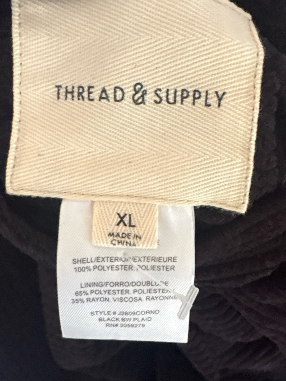 Thread & Supply Black Corduroy Reversible Utility Shacket - Picture 6 of 7